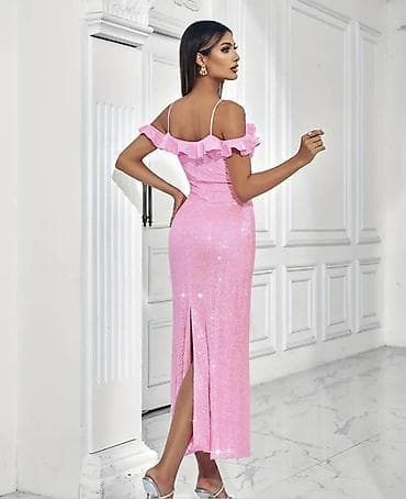 Платья: Вечернее платье, Русалка, Длинная модель, Полиэстер, Без рукавов, С пайетками, S — 5