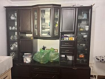 мебель гостиный: Стенка-шкаф, Тип стенки-шкафа: Модульная, Для зала, Особенности: Для хранения посуды — 2