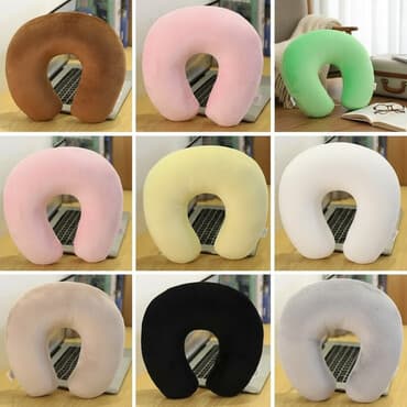 U-образная подушка для шеи (трэвел-подушка) есть в двух цветах жёлтый