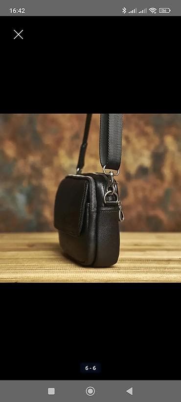 pull bear: Барсетка, Материал: Натуральная кожа, Новый — 6
