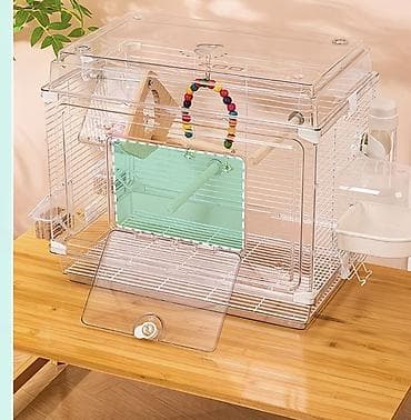 куплю канарейку: Прозрачная клетка для мелких и средних декоративных птиц (волнистые — 2