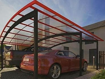 дрова: Навес, Двускатный, Металл, Профнастил — 9