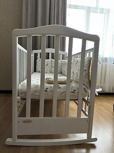 стандартные размеры одеял: Люлька, Б/у, Качалка, МДФ, цвет - Белый, Самовывоз — 2