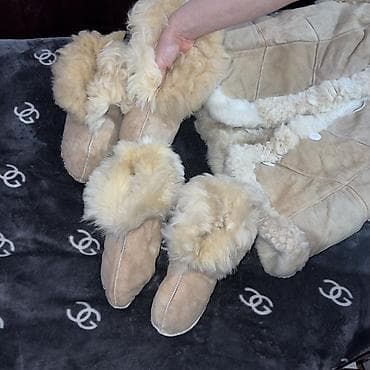 Домашние тапочки: Домашние тапочки, 36.5, 40, Б/у, цвет - Бежевый — 5