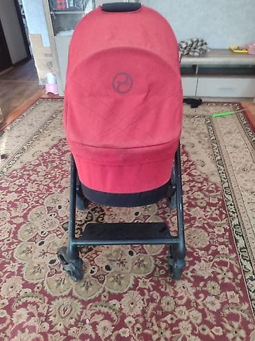 коляска прогулочная: Коляска 2 в 1 Cybex (прогулочный блок + люлька), красный цвет — 6