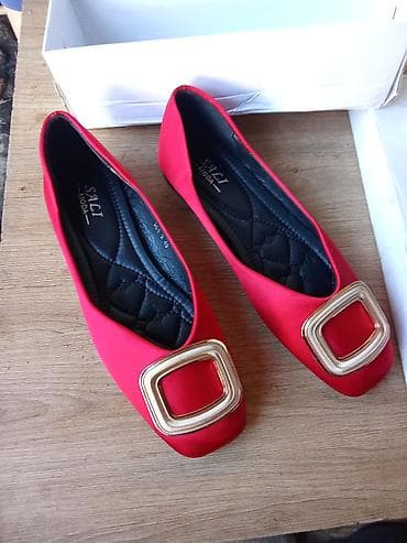 интернет магазин одежды: Балетки Sali Moda, ярко‑красные. - Модель: балетки с квадратным мысом — 4