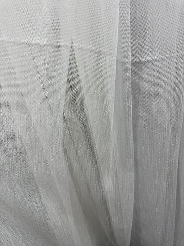 Тюли: Воздушная белая тюль/гардина - Полупрозрачная тюль холодного белого — 1