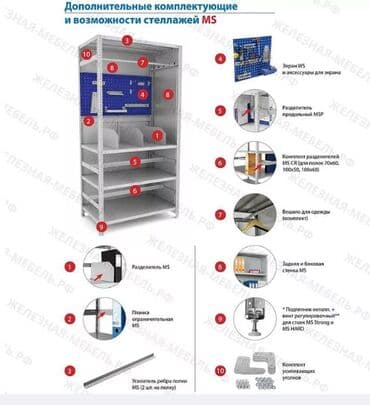полки для товара в магазин: Стеллаж MS STANDART 2550х1000х600 (4 полки) Предназначен для хранения — 6