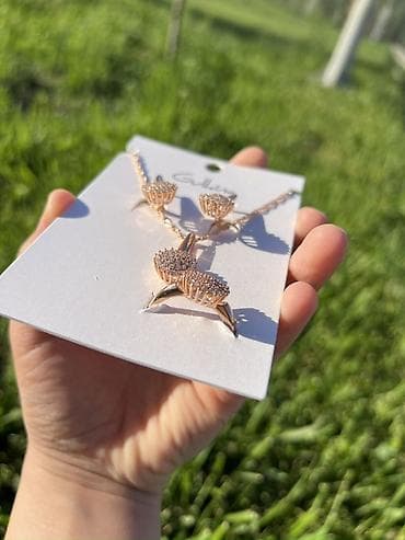 фурнитуру для бижутерии: Дубайский бижутерия 💍💎 Комплект украшений Gulina в розовом золоте — 4