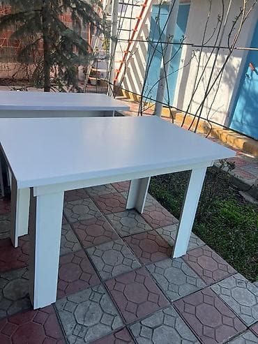Белый прямоугольный обеденный/рабочий стол. размер 80 см ширина, 120
