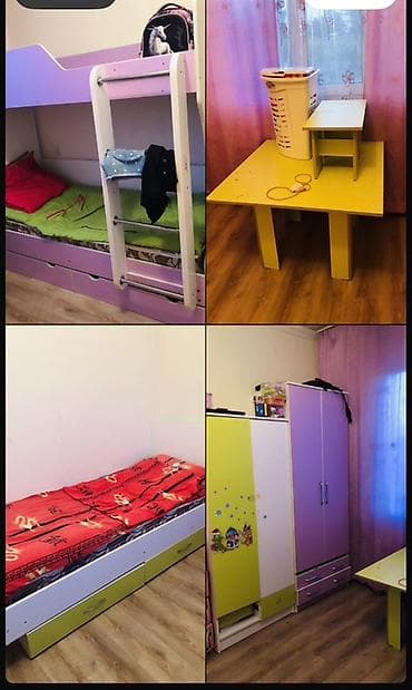 Детская мебель комплектом Состав: - Двухъярусная кровать лавандового — 1