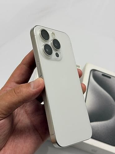 ipad 7: IPhone 15 Pro, Б/у, 128 ГБ, White Titanium, Коробка, 86 % — 7