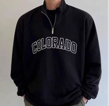 tech fleese: Свитшот/худи с молнией до середины груди и принтом “COLORADO”. - — 1