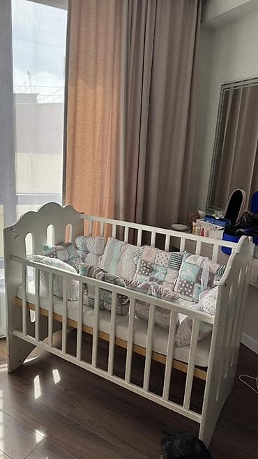 детскую стенку горку: Детская приставная кроватка, Без колесиков, цвет - Белый — 5