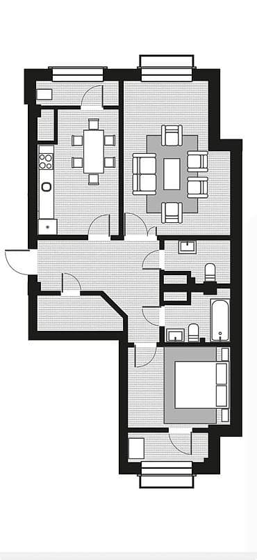 ищу квартиру дом: 2 комнаты, 80 м², Элитка, 7 этаж, Готовая ПСО (под самоотделку) — 2