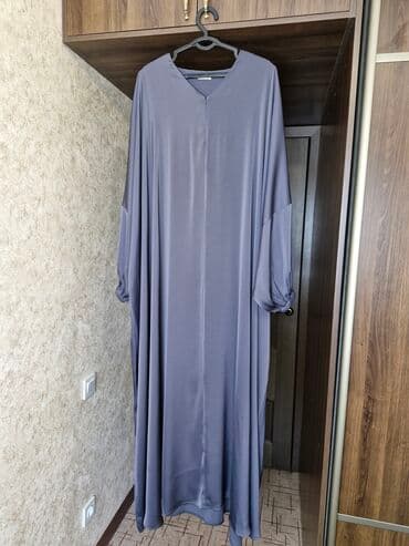 Вечернее платье, Длинная модель, Шелк, С рукавами, XL