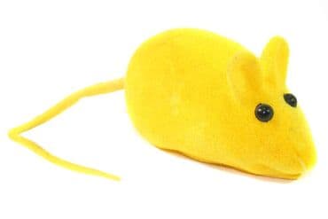 молоко для котят: Игрушка для кошек "Мышь", велюр, с пищалкой, цвет: желтый, длина — 3