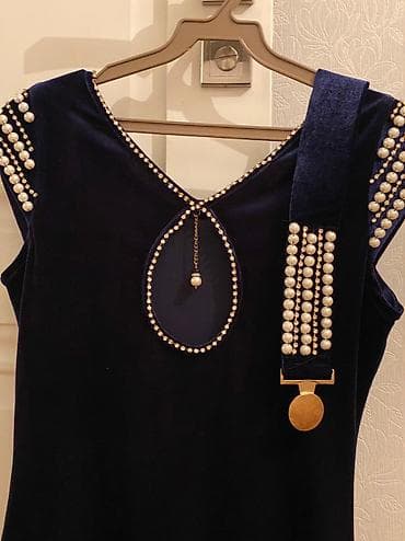 casio duro: Вечернее платье, Короткая модель, Без рукавов, Камни, S, M — 3