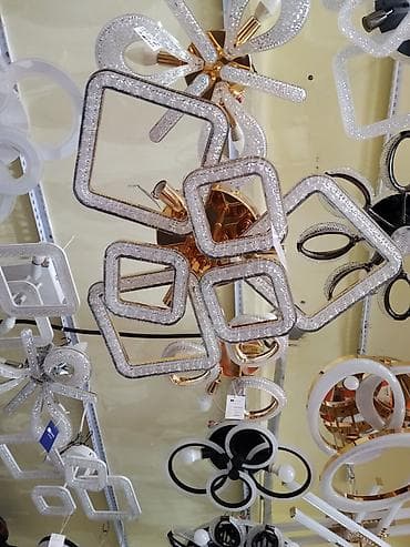 string art: Современная светодиодная потолочная люстра с геометрическим дизайном — 1