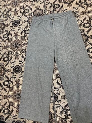 двойка брюки и кофта: Серые прямые брюки - Цвет: серый меланж - Посадка: на резинке по — 1