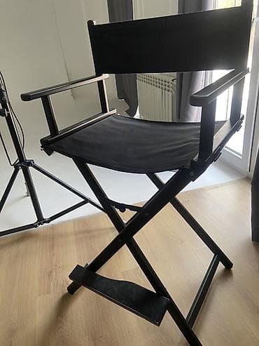 туристические стулья: Профессиональный стул для визажиста (складной). - Цвет: черный (рама — 3
