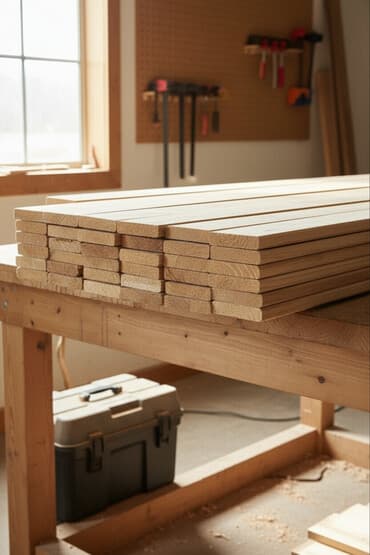 МДФ: Тактайлар, Тегизделген, Курулуш үчүн, Кызыл карагай, Кургак — 1