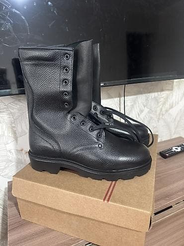 кеты обувь: Берцы кожаные, высокие, цвет черный. - Материал верха: плотная — 1