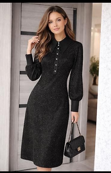 платья на лето: Вечернее платье, А-силуэт, С рукавами, С пайетками, M — 2