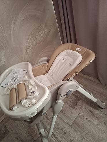 стол для сада: Стульчик для кормления, Peg perego, Пластик, Трансформер, цвет - Бежевый — 4