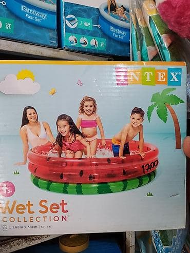 Надувной детский бассейн Intex Wet Set Collection «Арбуз». - Яркий