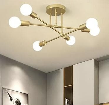 светильник лофт: Потолочный светильник в стиле модерн/лофт, цвет – матовое золото. - — 1