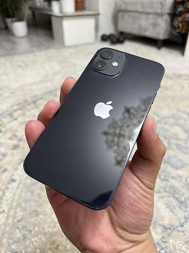 IPhone 12 mini, Б/у, 64 ГБ, Черный, Зарядное устройство, Защитное стекло, Чехол, 77 %