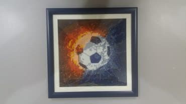 рамка для фото: "Футбольный мяч" - Картина 5Д из разноцветных стразов. декор стены — 5