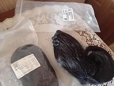 Накладной хвост с заколкой.цвет шоколадный.цена 200 сом за 1 штуку .в