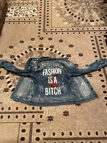 Киреге берилүүчү кийимдер: Жынсы куртка, Денеге кыналып турган модель, Күз-жаз, XL — 1