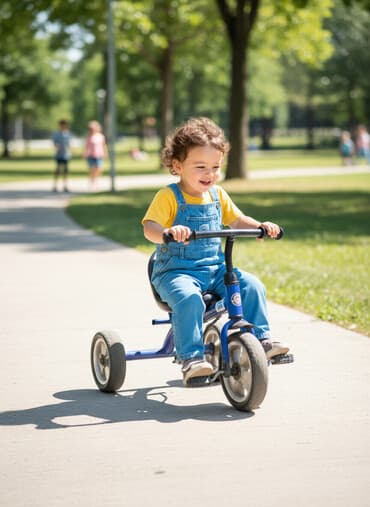 прогулочные велосипеды для малышей: Детский трехколесный велосипед - Цвет: синий/черный - Рама стальная - — 1