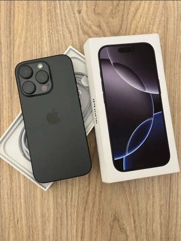 usb type c: IPhone 16 Pro, Колдонулган, 256 ГБ, Кара, Куту, 97 % — 5