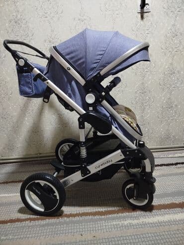 комбинезон hm детский зимний: Коляска, цвет - Голубой, Б/у — 8