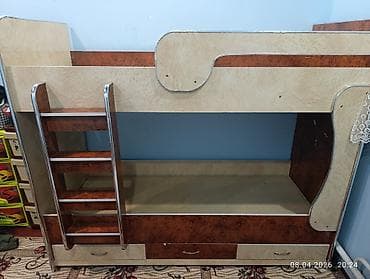 двух ярусный кровать детский: Двухъярусная детская кровать, ЛДСП, цвет - Коричневый — 8