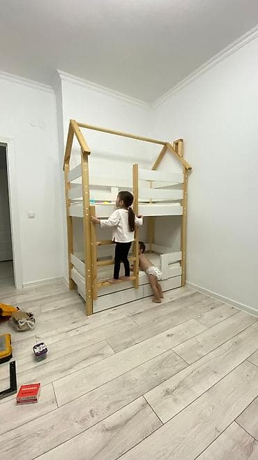 двухъярусные кровати из дерева: Двухъярусная детская кровать, Натуральное дерево, цвет - Белый — 3