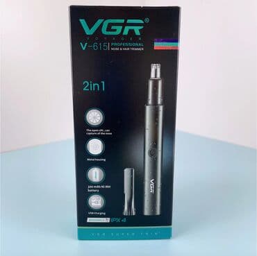vgr триммер: ✂️ триммер для носа, ушей и бровей vgr v-615 2 в 1 🔌 питание — 9