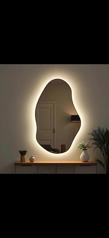 стол стулья для гостиной б у: Зеркало «аморфной» формы с подсветкой - Настенное зеркало свободной — 4