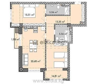 квартиры 3 комната: Строится, 3 комнаты, 78 м² — 4