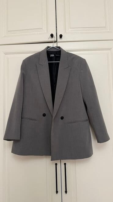 пиджаки женские бишкек: Жакет Zara Woman, серый, двубортный. - Классический прямой крой с — 1