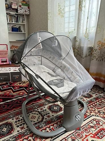 деская кресло: Стульчик для кормления, Б/у, Металл, Трансформер, цвет - Бежевый — 3