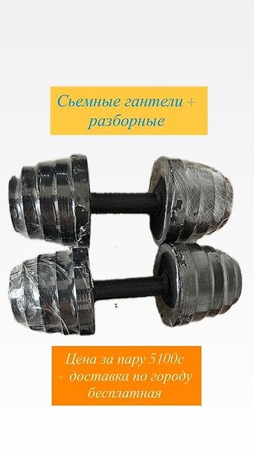 диски пс: Разборные гантели с изменяемым весом (пара) - Конструкция: съемные — 1