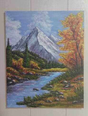 декоративные картины: Картина ручной работы.холст,акрил,паталь,лак.49см — 3