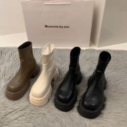 1100с Бомбезные БОТИНКИ с квадратным носом и высокой подошвой🔥