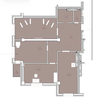 Квартиры: 3 комнаты, 96 м², Элитка, 3 этаж, Готовая ПСО (под самоотделку) — 4