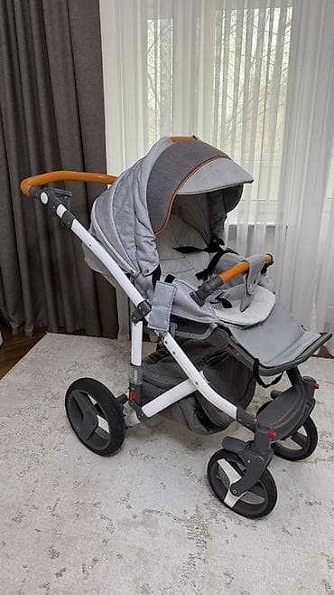 Детская коляска-прогулка с перекидной ручкой. 3в1 - Цвет: серый с